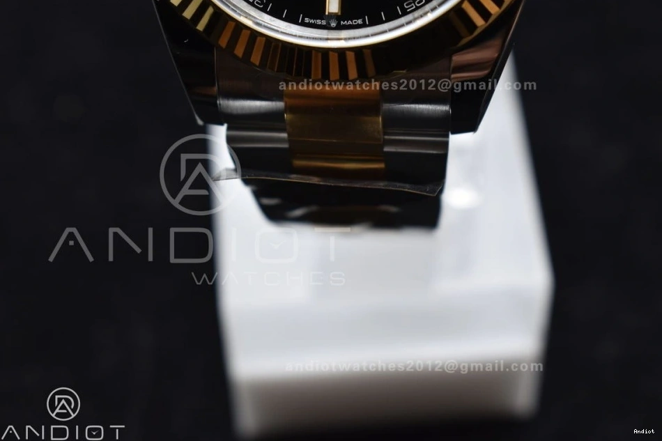1:1 Oyster YG Bracelet Edition Best Clean SS Black Stick on 126333 41 VR3235 Steel Dial DateJust 904L 0512